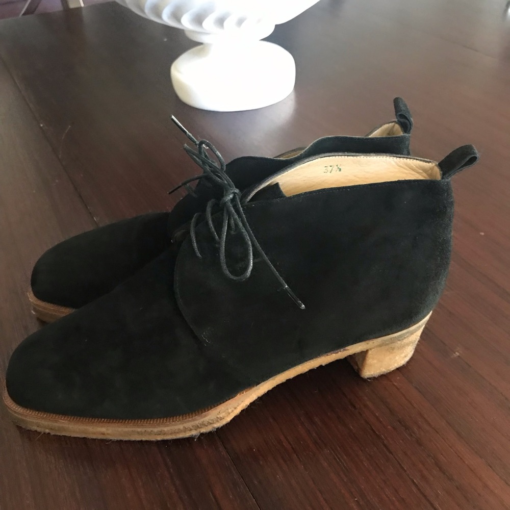 MADE IN ITALY G.MELIANI black suede laced shoes